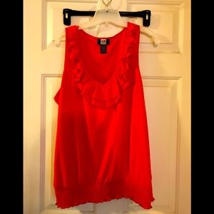 SALE 3/$18 - 
Studio 1940 Ruffle Neck Dark Orange Tank XL
